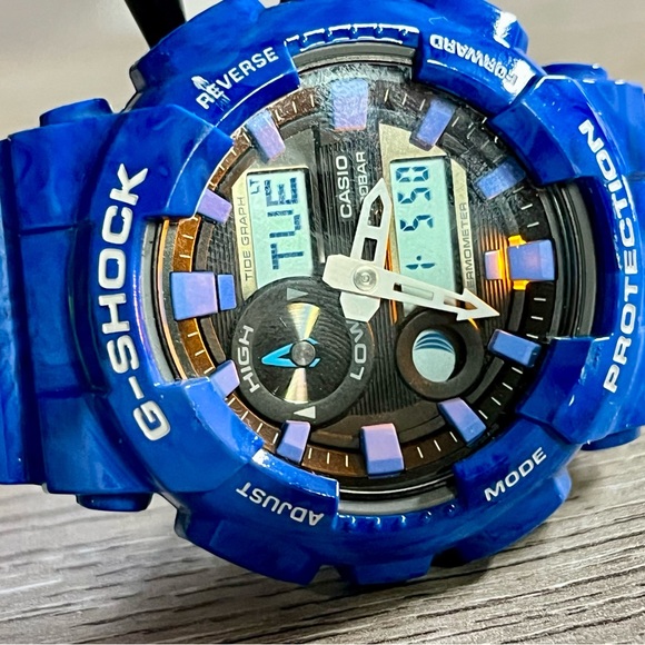 Casio g-shock G-Lide Ocean Blue watch Timepiece gax-100ma - Picture 11 of 12